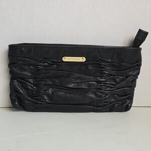 MICHAEL KORS BLACK LEATHER WEBSTER WRISTLET BAG - No Strap